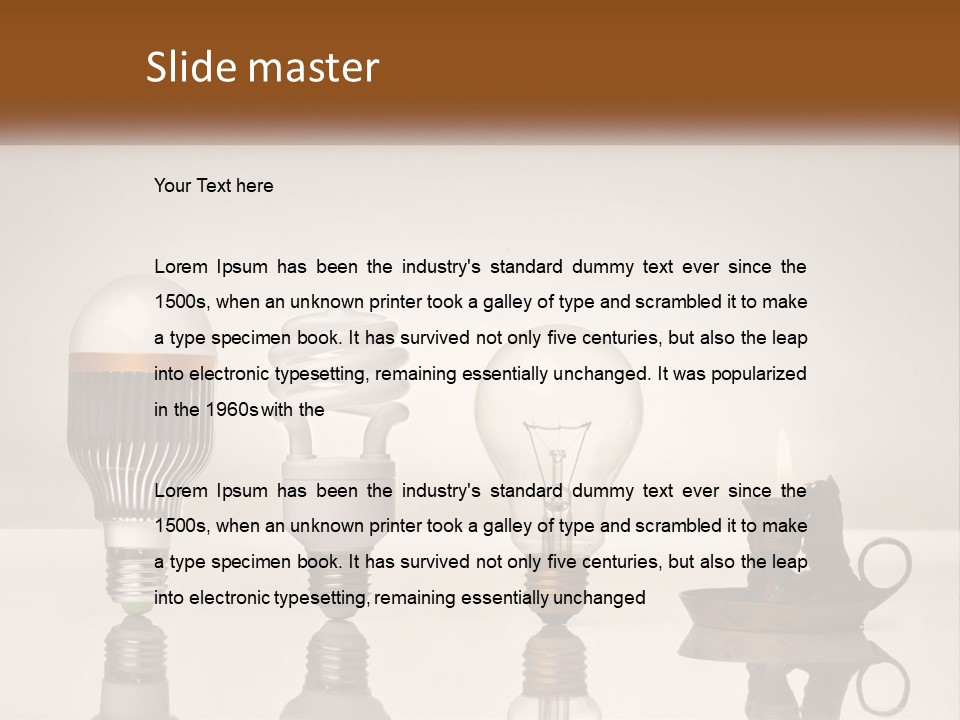 A Group Of Light Bulbs Sitting On Top Of A Table PowerPoint Template