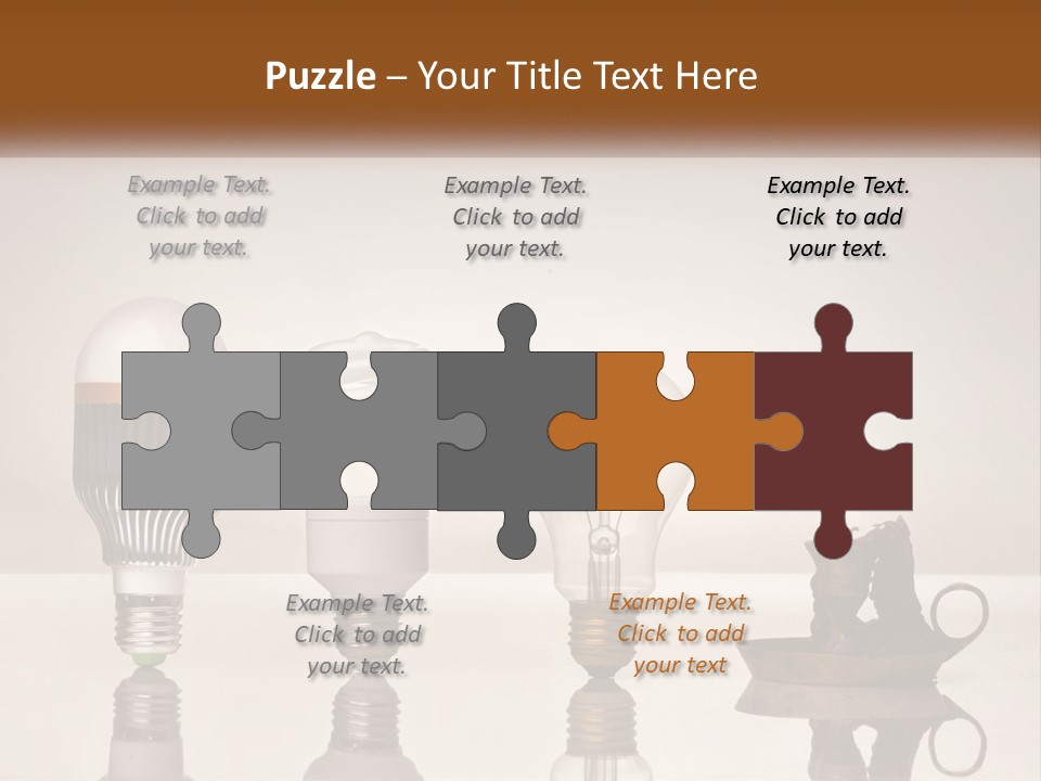A Group Of Light Bulbs Sitting On Top Of A Table PowerPoint Template
