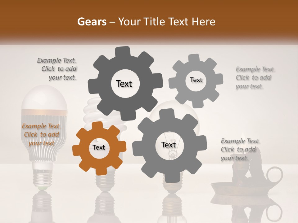 A Group Of Light Bulbs Sitting On Top Of A Table PowerPoint Template