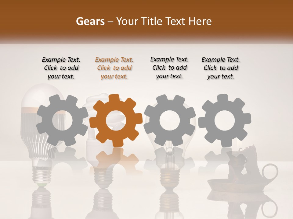 A Group Of Light Bulbs Sitting On Top Of A Table PowerPoint Template