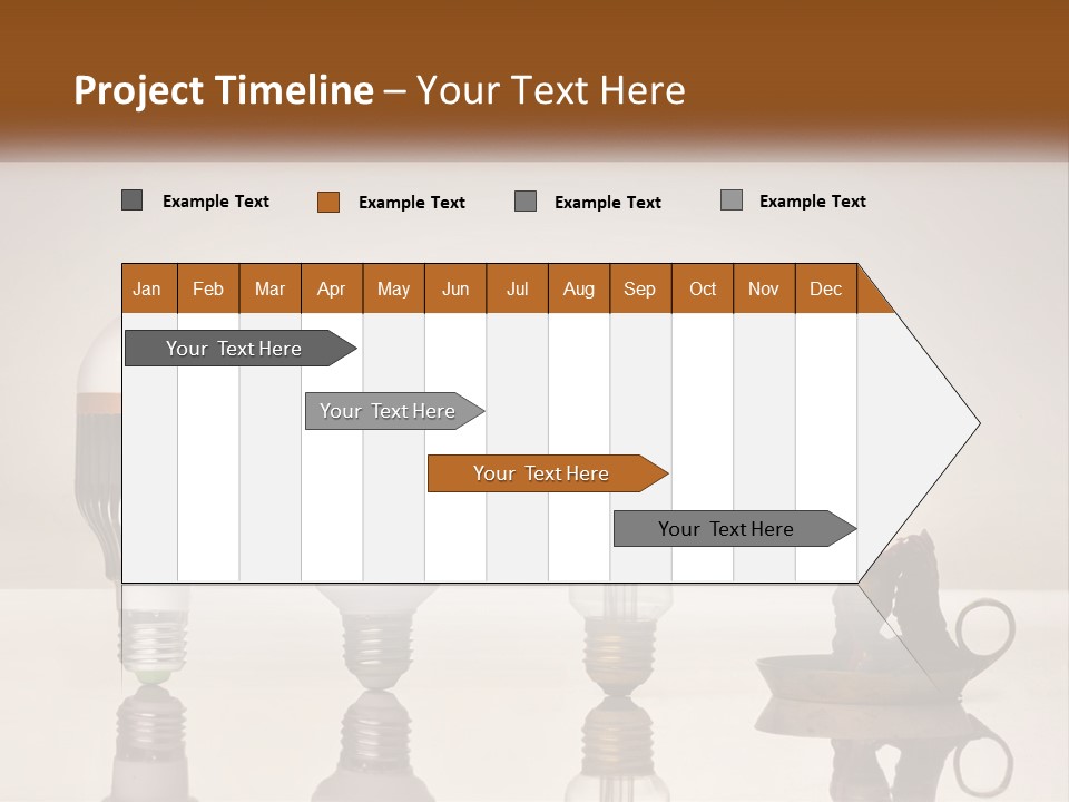 A Group Of Light Bulbs Sitting On Top Of A Table PowerPoint Template