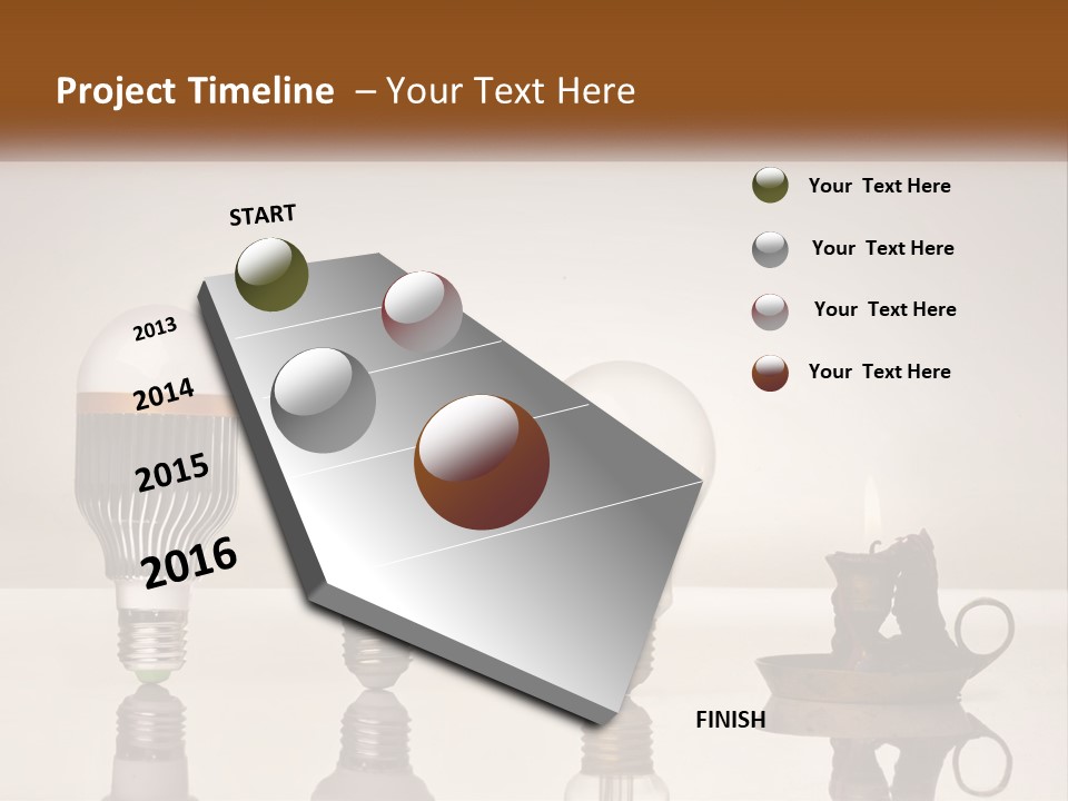 A Group Of Light Bulbs Sitting On Top Of A Table PowerPoint Template