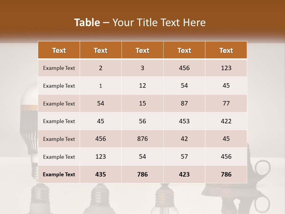 A Group Of Light Bulbs Sitting On Top Of A Table PowerPoint Template
