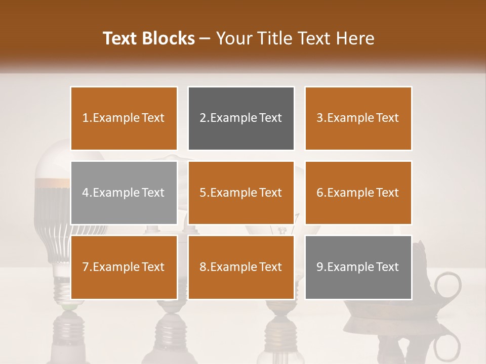 A Group Of Light Bulbs Sitting On Top Of A Table PowerPoint Template