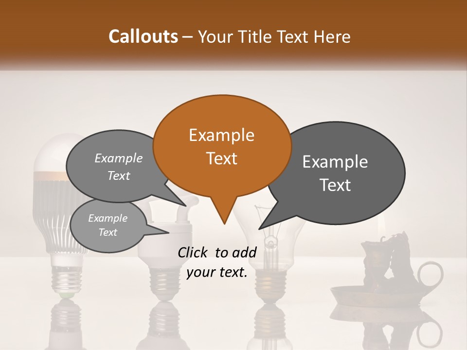 A Group Of Light Bulbs Sitting On Top Of A Table PowerPoint Template