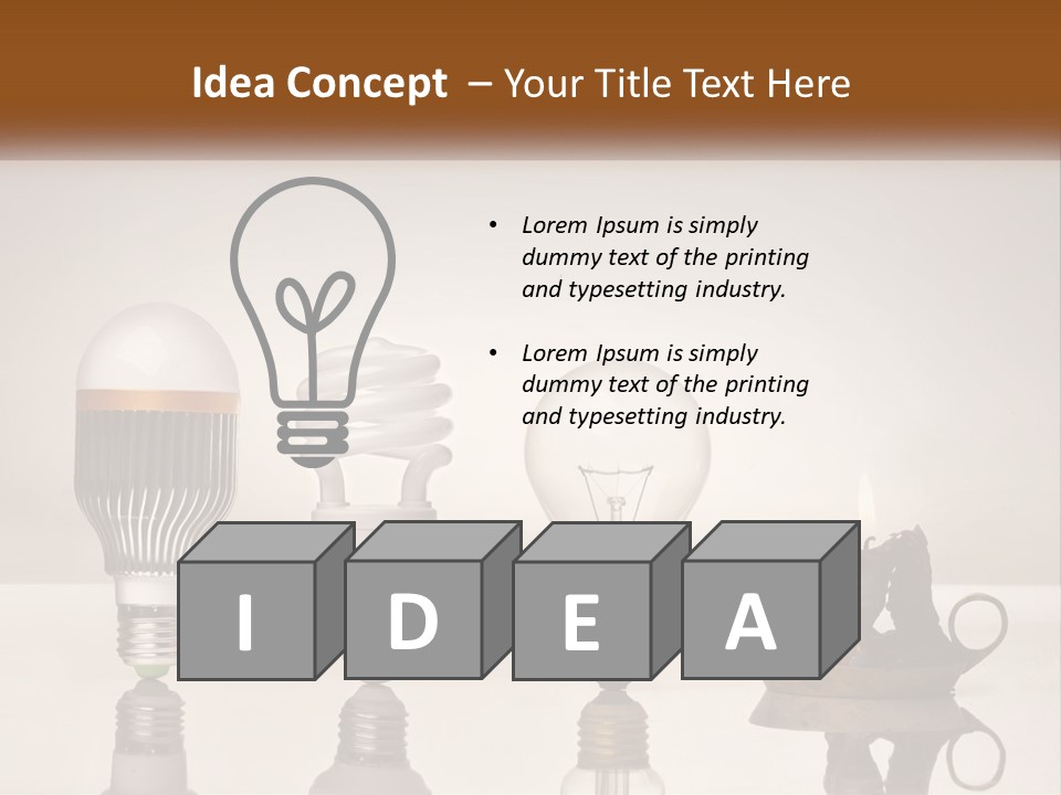 A Group Of Light Bulbs Sitting On Top Of A Table PowerPoint Template