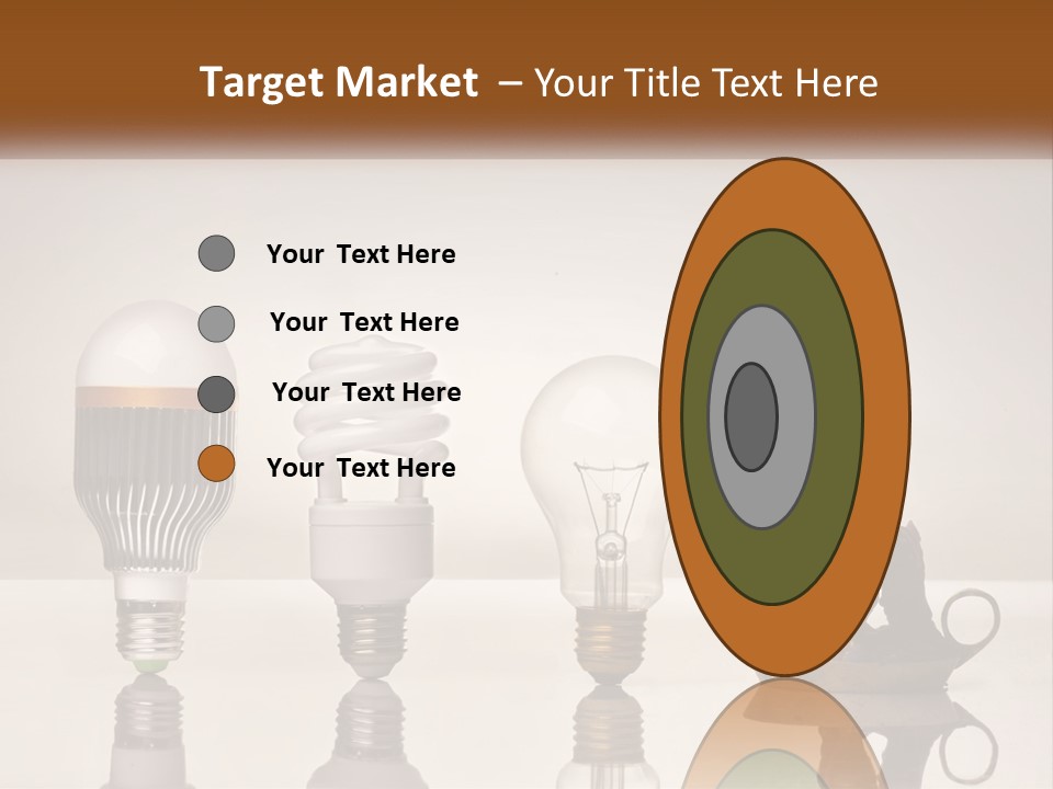 A Group Of Light Bulbs Sitting On Top Of A Table PowerPoint Template
