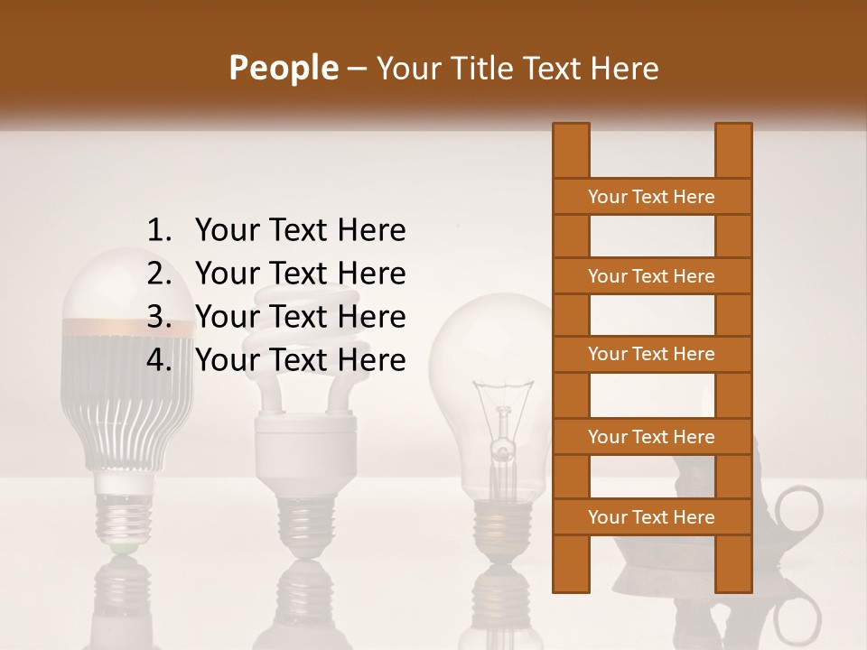 A Group Of Light Bulbs Sitting On Top Of A Table PowerPoint Template