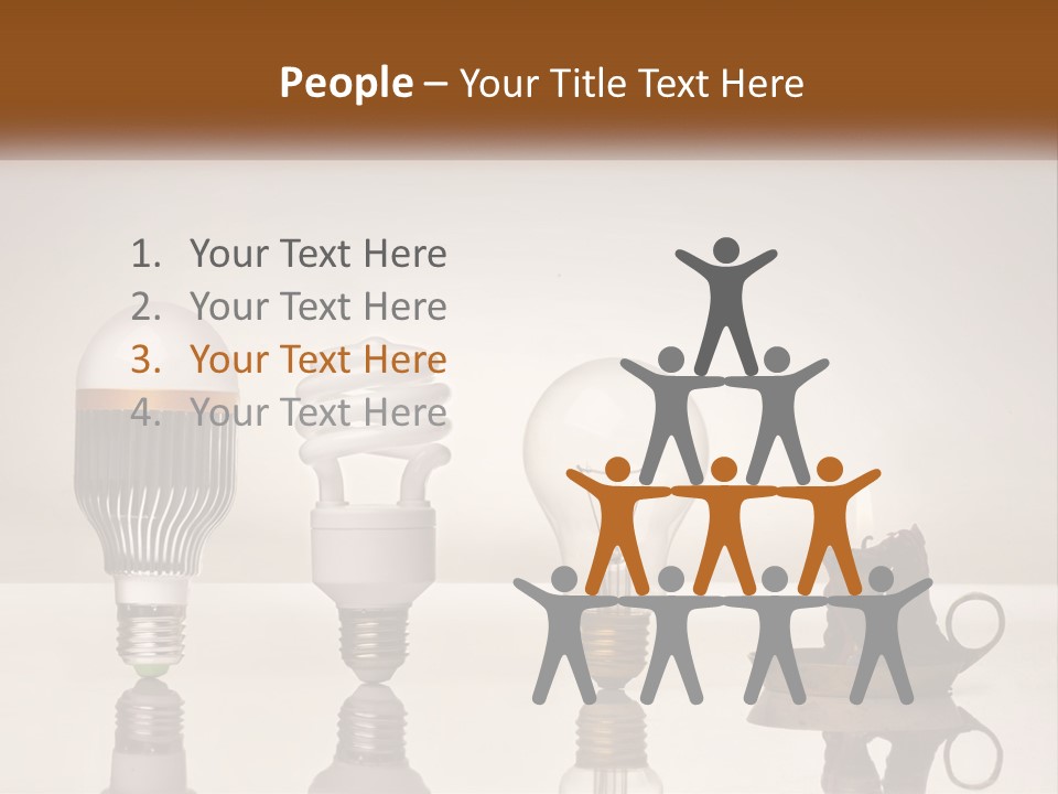 A Group Of Light Bulbs Sitting On Top Of A Table PowerPoint Template