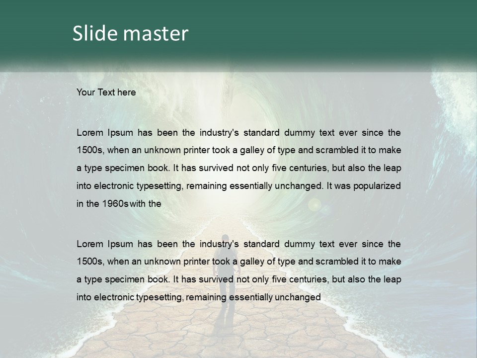 A Man Standing In Front Of A Large Wave PowerPoint Template