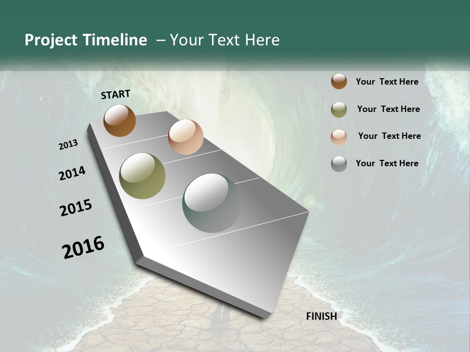A Man Standing In Front Of A Large Wave PowerPoint Template