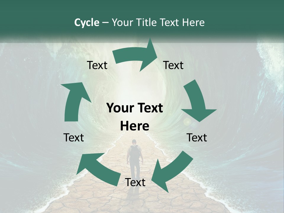 A Man Standing In Front Of A Large Wave PowerPoint Template
