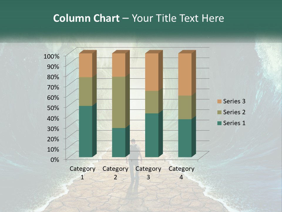 A Man Standing In Front Of A Large Wave PowerPoint Template