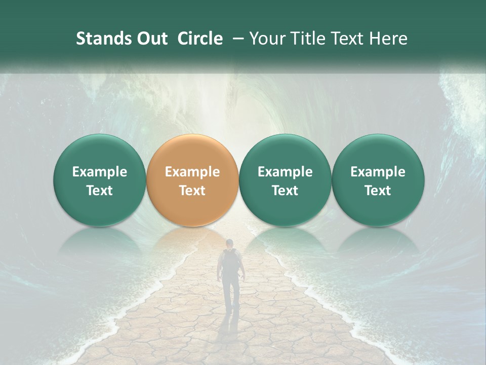 A Man Standing In Front Of A Large Wave PowerPoint Template
