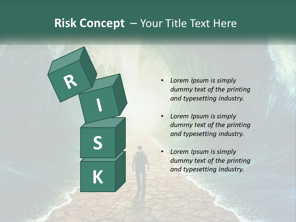 A Man Standing In Front Of A Large Wave PowerPoint Template