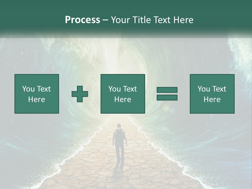 A Man Standing In Front Of A Large Wave PowerPoint Template
