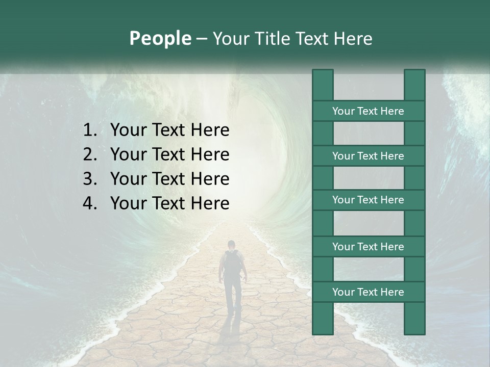 A Man Standing In Front Of A Large Wave PowerPoint Template