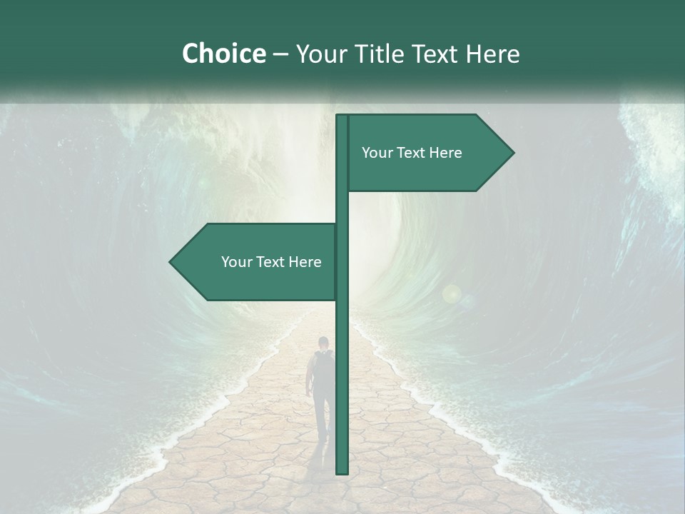 A Man Standing In Front Of A Large Wave PowerPoint Template