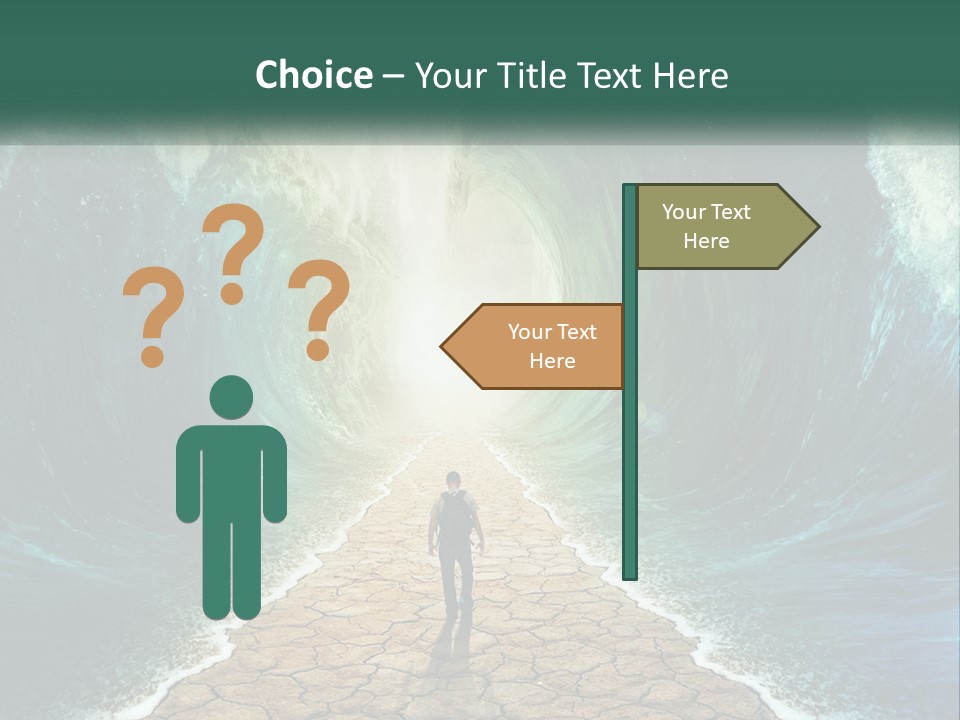A Man Standing In Front Of A Large Wave PowerPoint Template