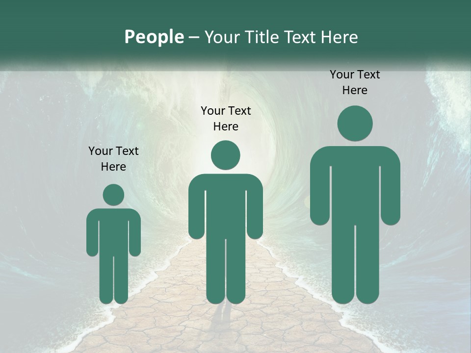 A Man Standing In Front Of A Large Wave PowerPoint Template
