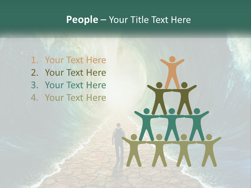 A Man Standing In Front Of A Large Wave PowerPoint Template