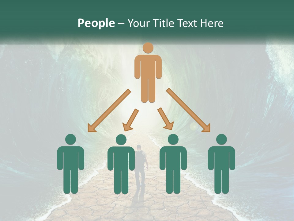 A Man Standing In Front Of A Large Wave PowerPoint Template