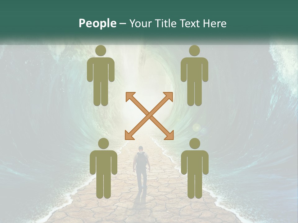 A Man Standing In Front Of A Large Wave PowerPoint Template