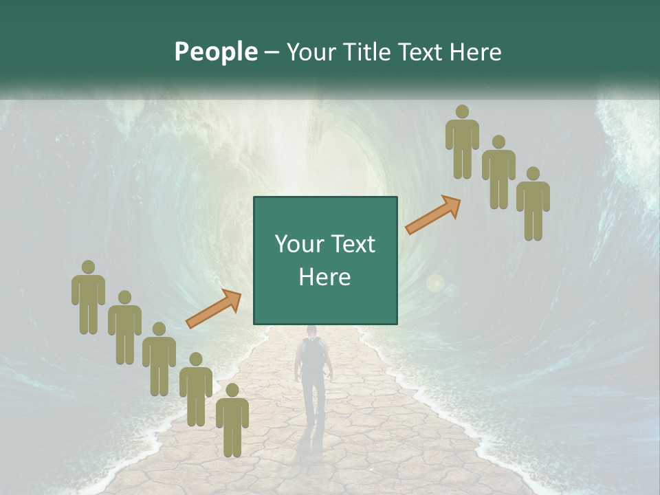 A Man Standing In Front Of A Large Wave PowerPoint Template