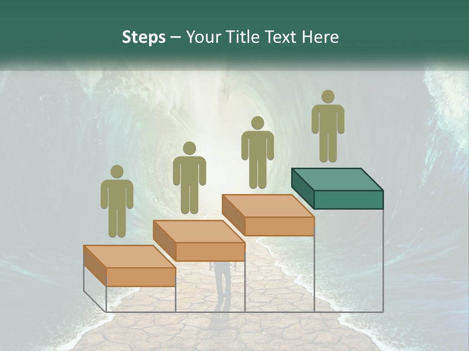 A Man Standing In Front Of A Large Wave PowerPoint Template