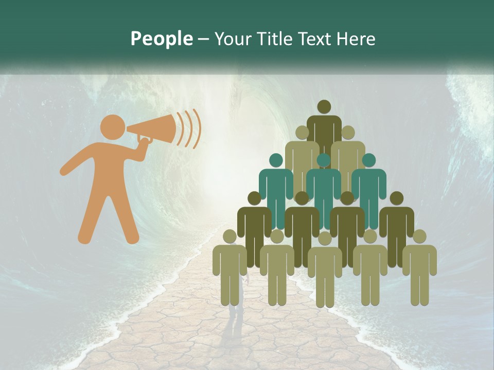 A Man Standing In Front Of A Large Wave PowerPoint Template