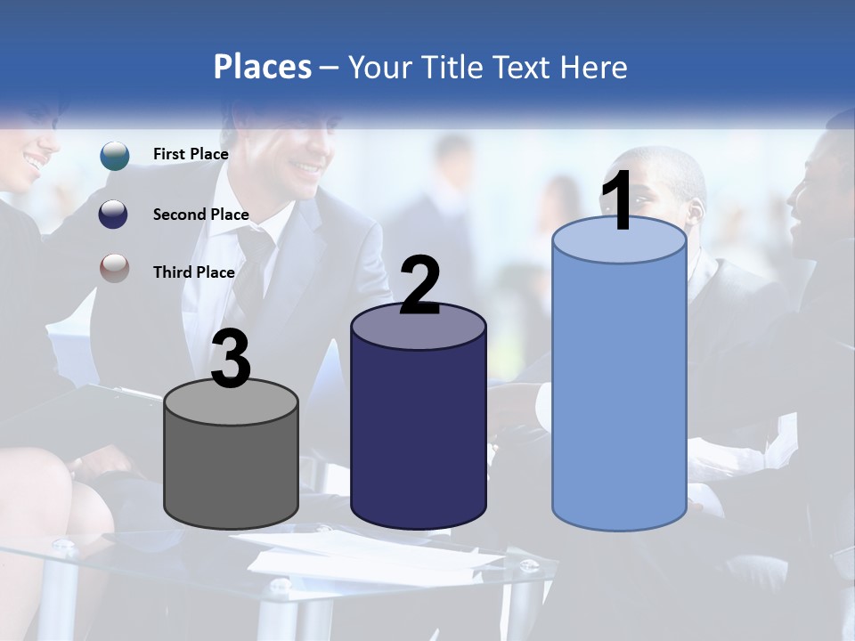A Group Of Business People Shaking Hands Over A Table PowerPoint Template