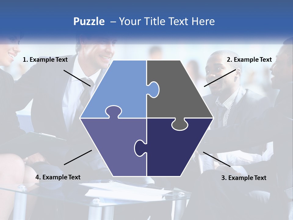 A Group Of Business People Shaking Hands Over A Table PowerPoint Template