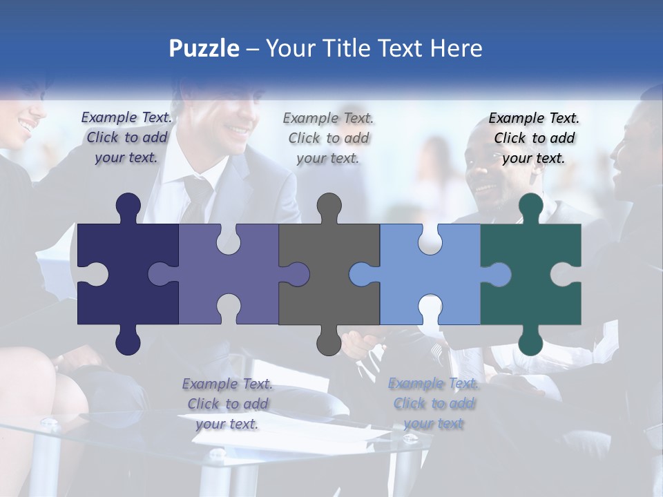 A Group Of Business People Shaking Hands Over A Table PowerPoint Template