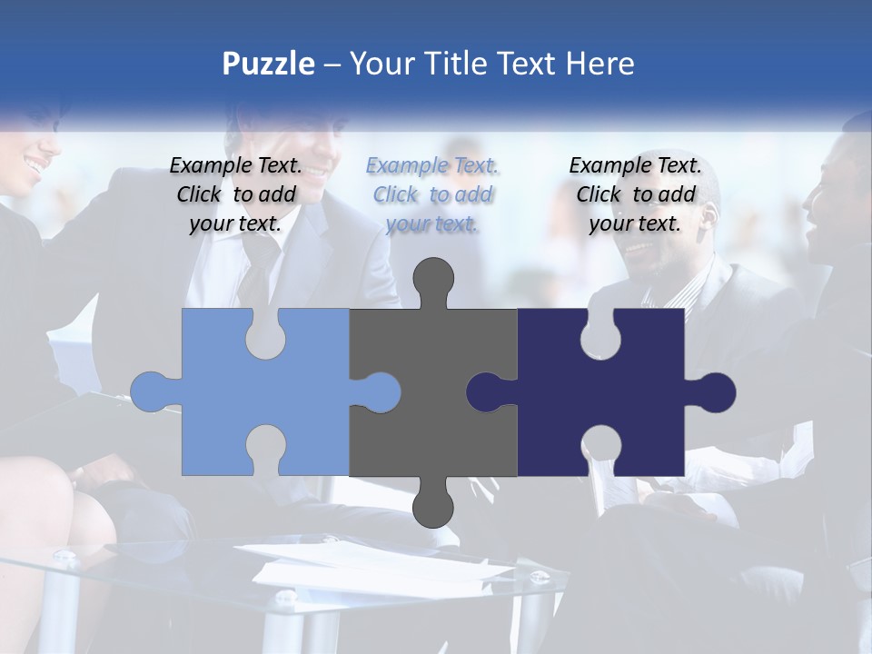 A Group Of Business People Shaking Hands Over A Table PowerPoint Template