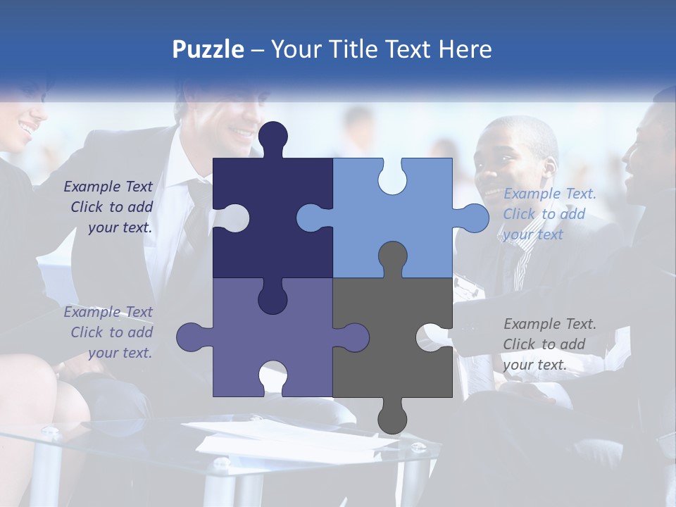 A Group Of Business People Shaking Hands Over A Table PowerPoint Template