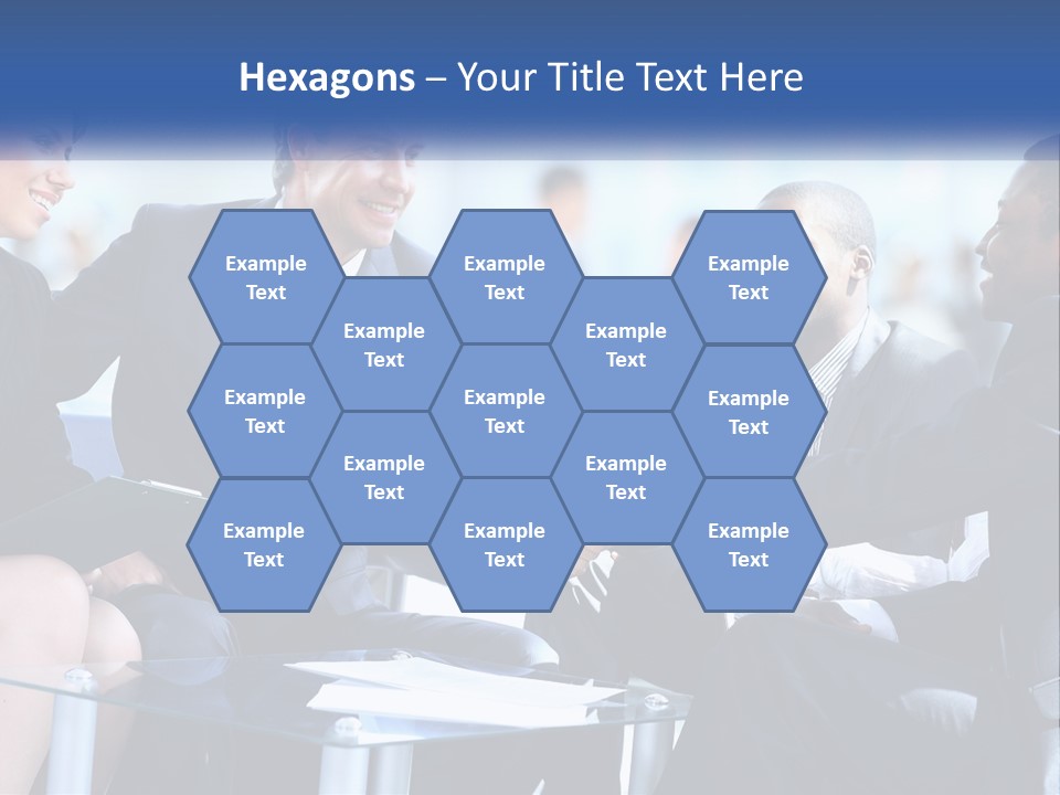 A Group Of Business People Shaking Hands Over A Table PowerPoint Template