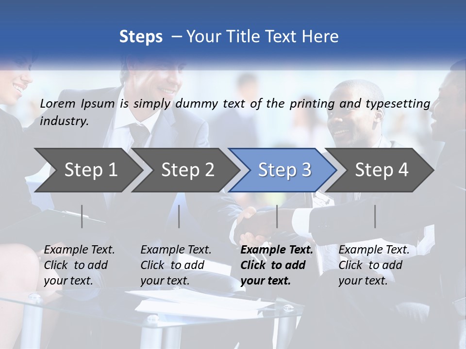 A Group Of Business People Shaking Hands Over A Table PowerPoint Template