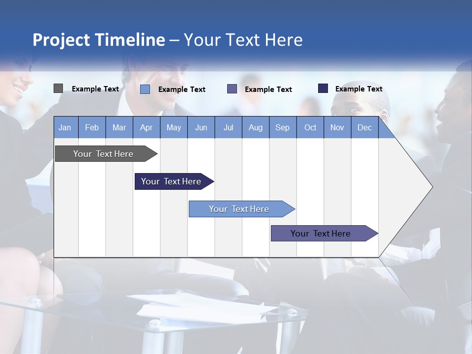 A Group Of Business People Shaking Hands Over A Table PowerPoint Template