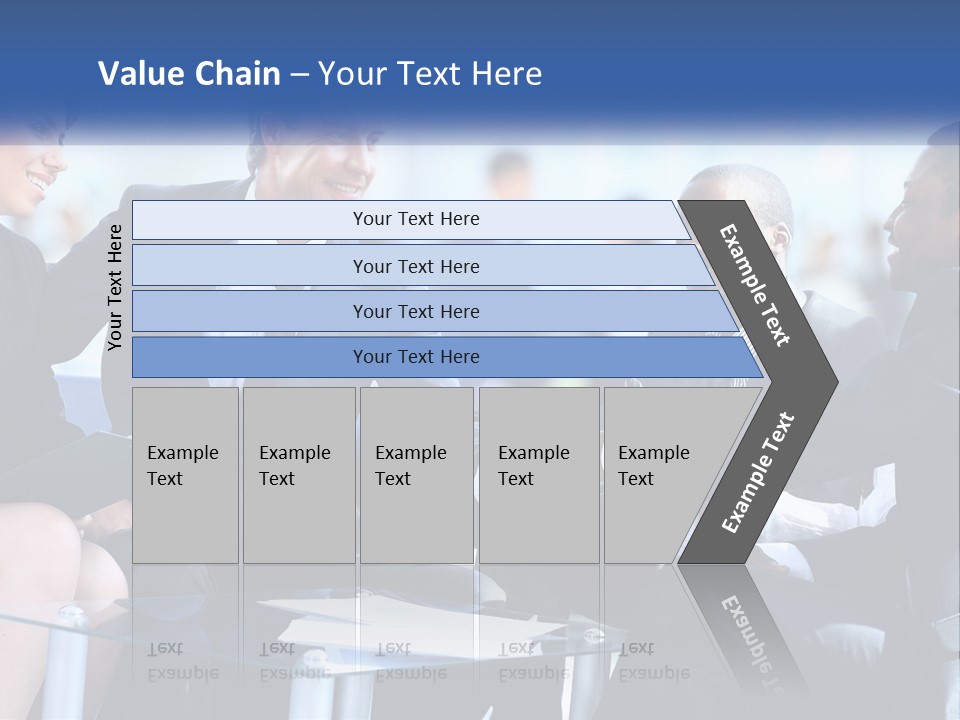 A Group Of Business People Shaking Hands Over A Table PowerPoint Template
