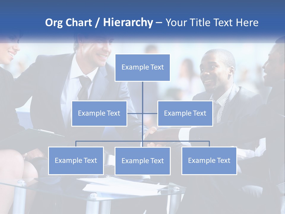 A Group Of Business People Shaking Hands Over A Table PowerPoint Template