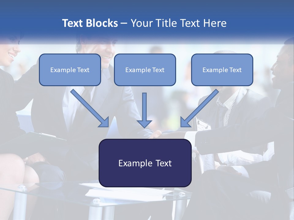 A Group Of Business People Shaking Hands Over A Table PowerPoint Template