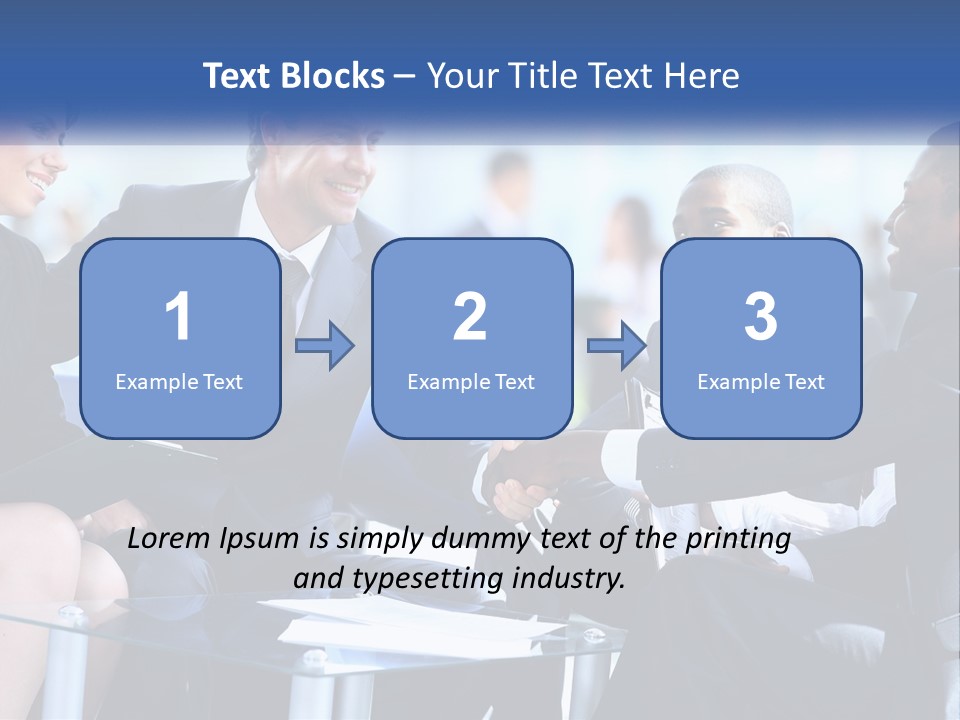 A Group Of Business People Shaking Hands Over A Table PowerPoint Template