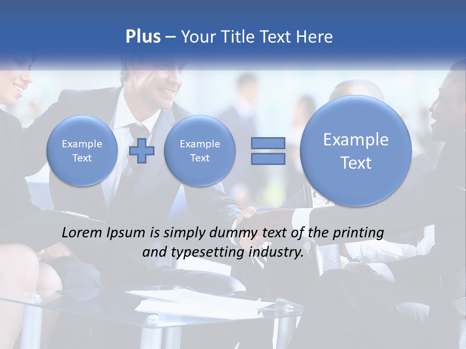 A Group Of Business People Shaking Hands Over A Table PowerPoint Template