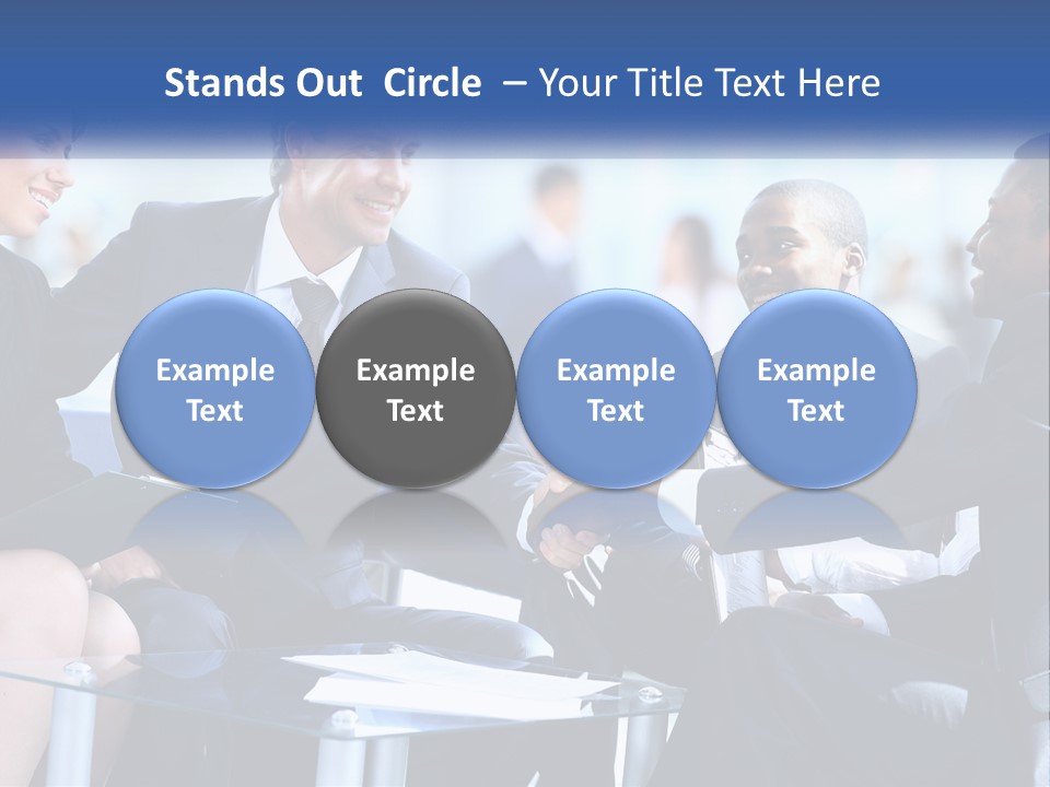 A Group Of Business People Shaking Hands Over A Table PowerPoint Template