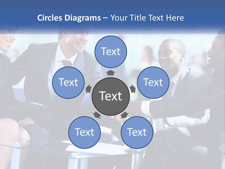 A Group Of Business People Shaking Hands Over A Table PowerPoint Template