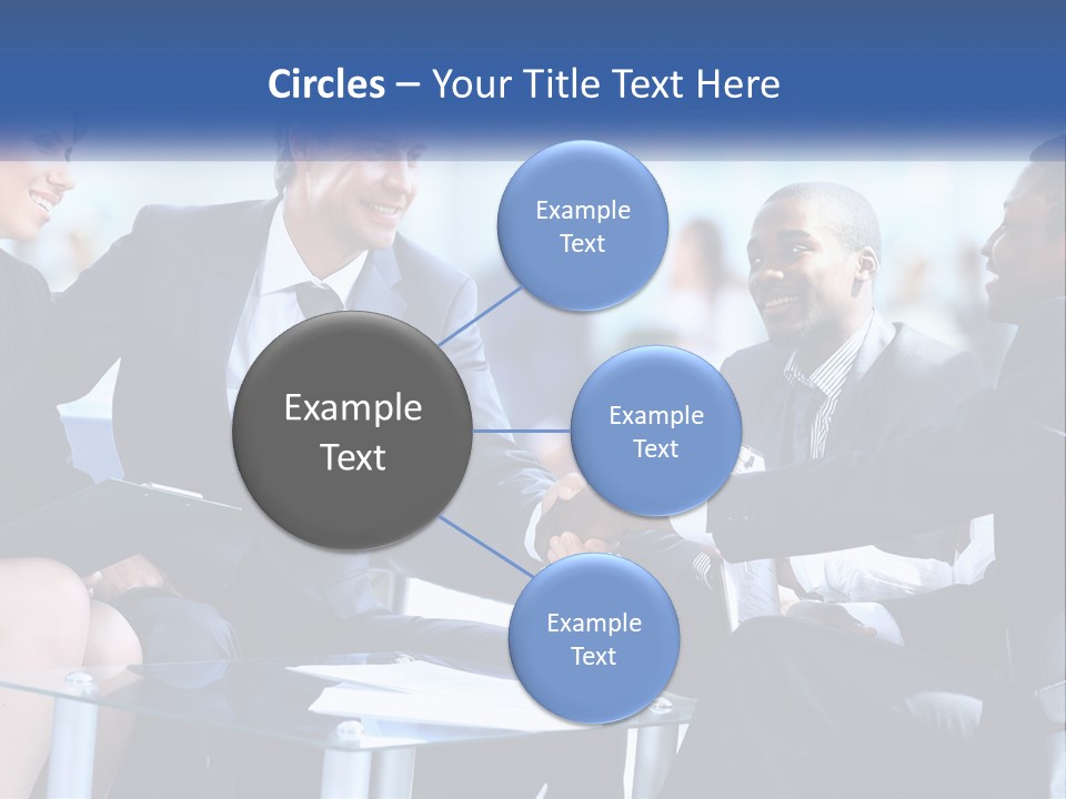 A Group Of Business People Shaking Hands Over A Table PowerPoint Template
