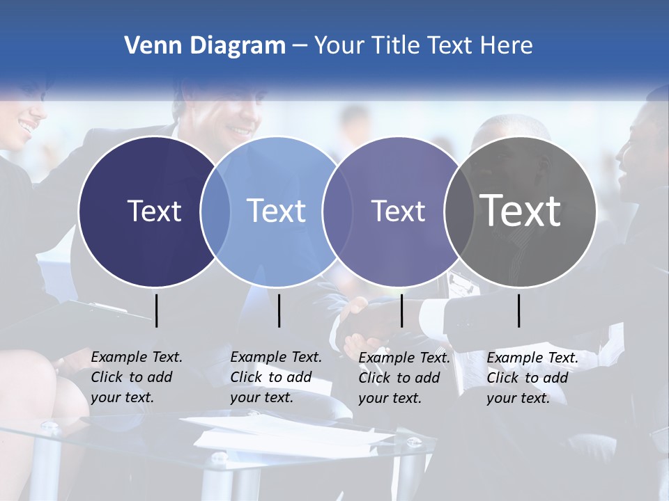 A Group Of Business People Shaking Hands Over A Table PowerPoint Template