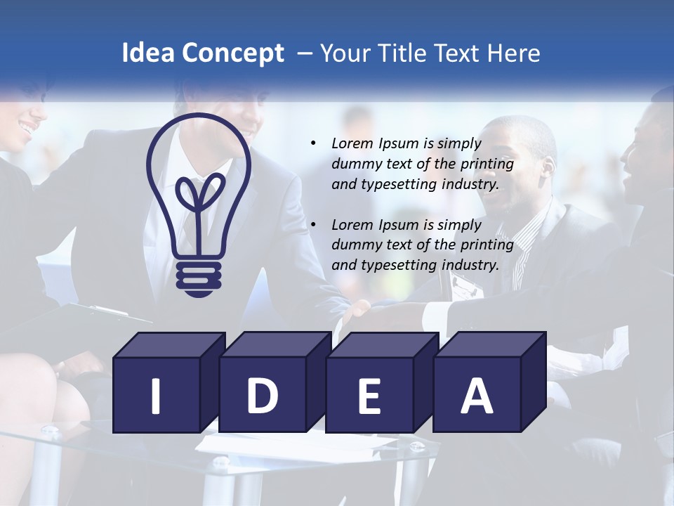 A Group Of Business People Shaking Hands Over A Table PowerPoint Template