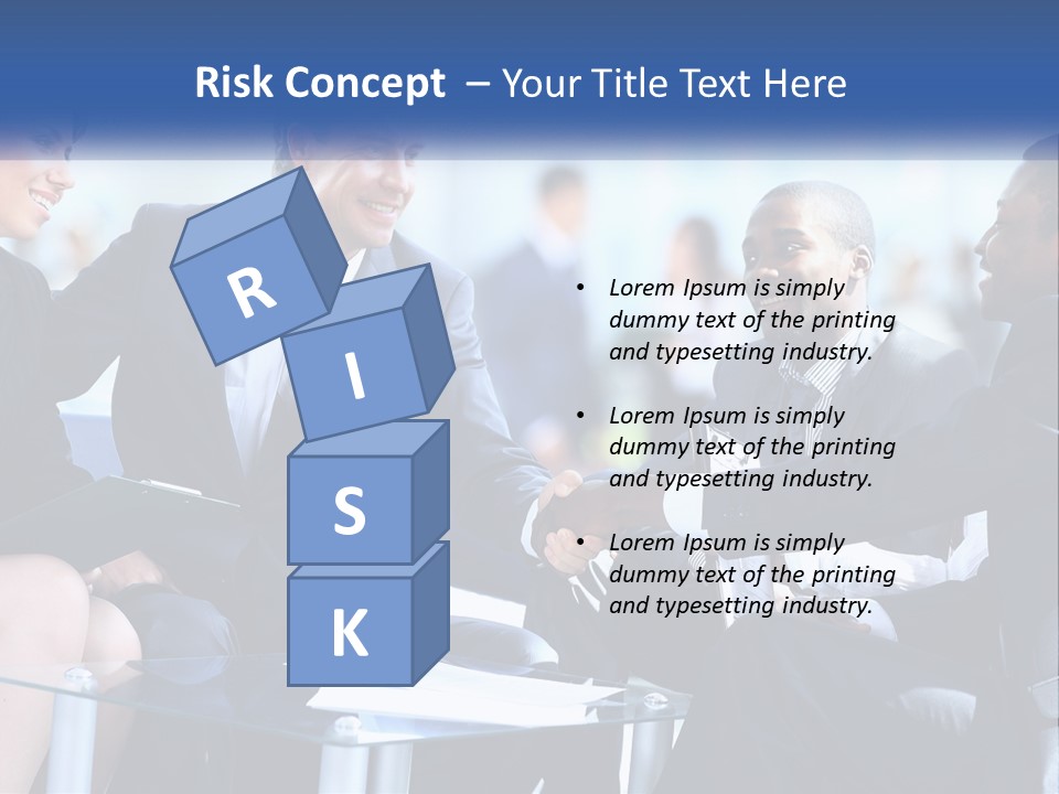 A Group Of Business People Shaking Hands Over A Table PowerPoint Template