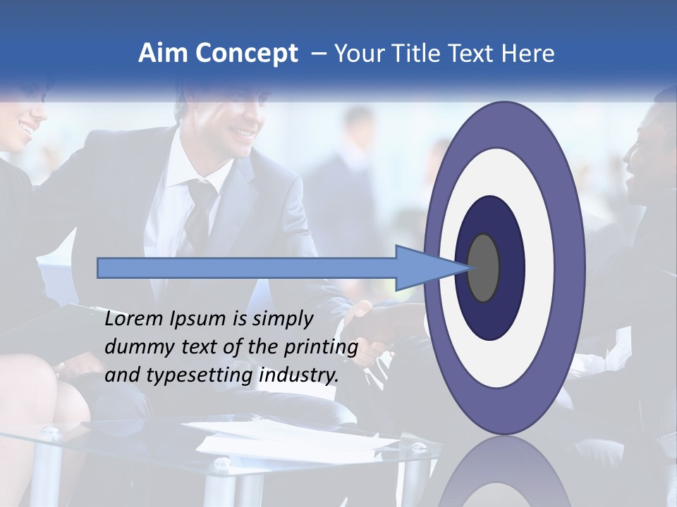A Group Of Business People Shaking Hands Over A Table PowerPoint Template
